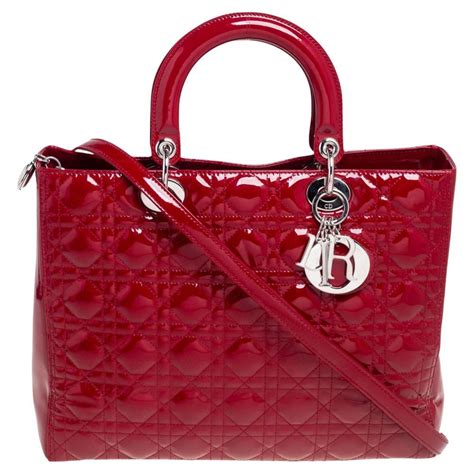 patent lady dior red|Dior red cannage handbags.